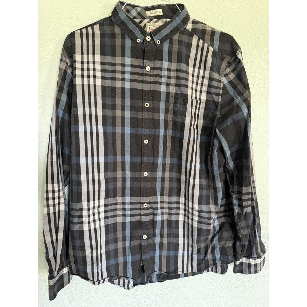 7 Diamonds vintage-style plaid long sleeve button-down shirt Sz 2XL